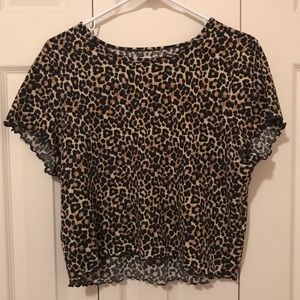 NWT American Eagle Cropped Cheetah Top